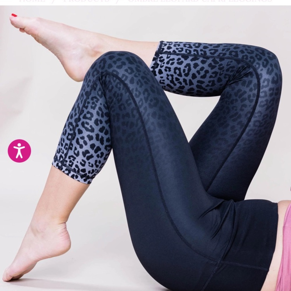 Limeberry Designs Ombré Leopard Capri Leggings, MEDIUM